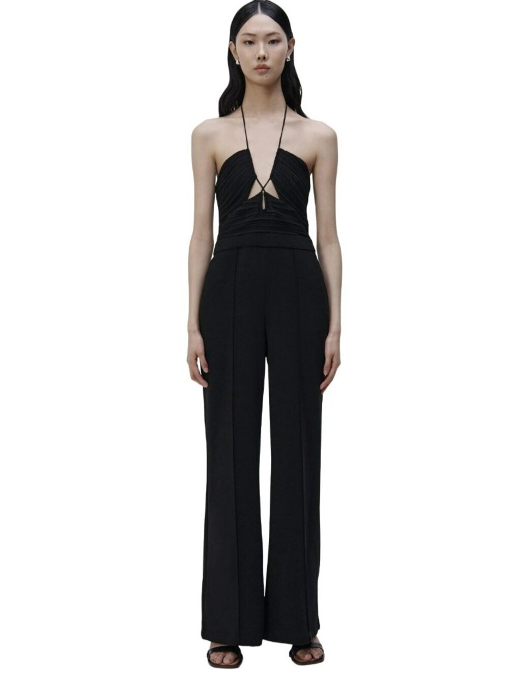 Jonathan Simkhai $595 Black Gala Plisse Cut Out Jumpsuit NWT Size 2